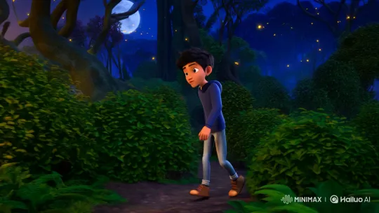 Boy's Night Adventure in Enchanted Moonlit Jungle – AI Generated Video | Hailuo AI