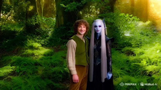 Hobbit and Drow in Enchanted Forest Setting – AI Generated Video | Hailuo AI