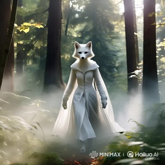 Ethereal Forest Journey of the Graceful Fox Lady – AI Generated Video | Hailuo AI