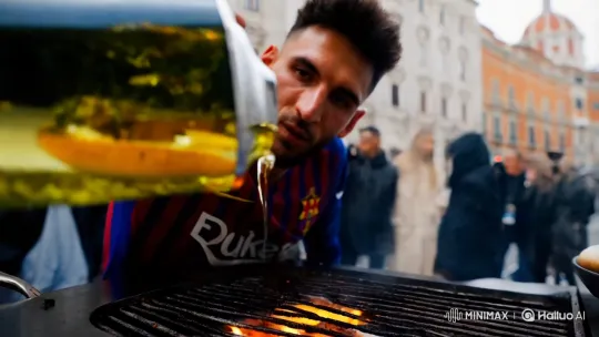 High Aesthetic Film Showcases Messi and Ronaldo in Culinary Artistry – AI Generated Video | Hailuo AI