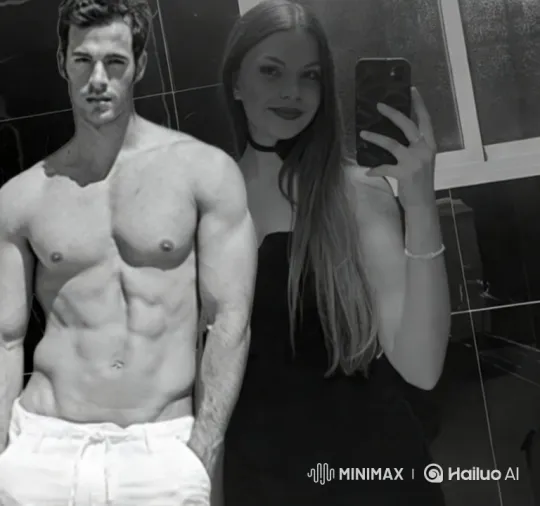 Couple Shares Sophisticated Kiss in Modern Bathroom – AI Generated Video | Hailuo AI
