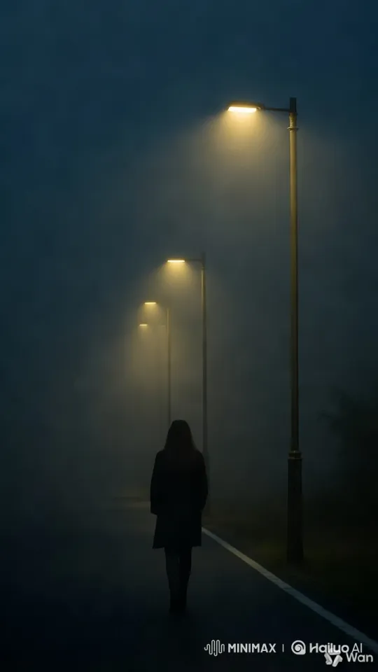 Mysterious Figure Walks Endlessly Through Foggy Streets – AI Generated Video | Hailuo AI