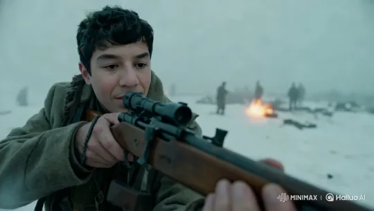 German Soldier in Intense Snowy Battlefield – AI Generated Video | Hailuo AI