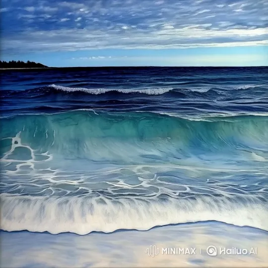 Tranquil Beach Waves in Live2D Animation – AI Generated Video | Hailuo AI