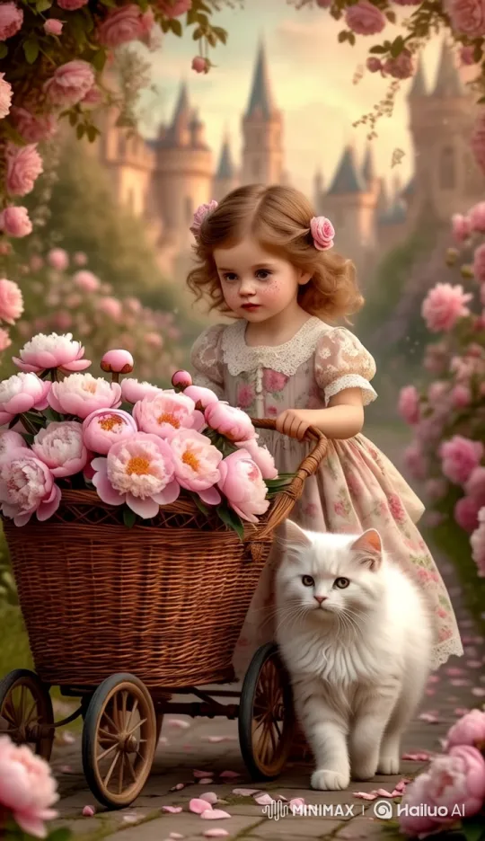 Magical Fairytale Procession with Girl and Cat – AI Generated Video | Hailuo AI
