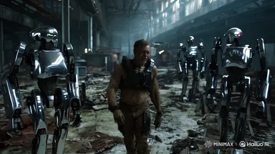 Abandoned Facility: Alliance Robots vs. Resilient Shep – AI Generated Video | Hailuo AI
