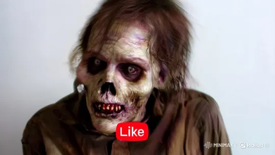 Zombie Points to YouTube Like Button in Creepy Scene – AI Generated Video | Hailuo AI