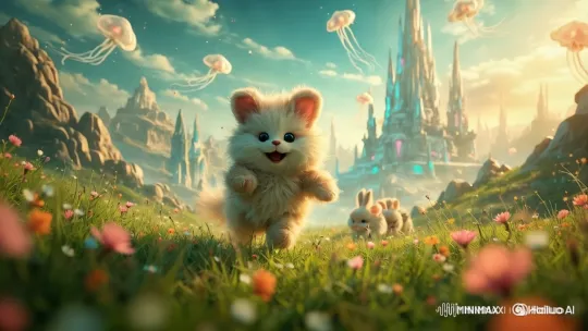 Magical Meadow Adventure with Enchanted Creatures – AI Generated Video | Hailuo AI