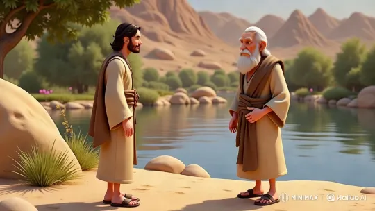 Jesus and John's Serene River Baptism Scene – AI Generated Video | Hailuo AI