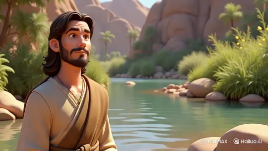 Divine Presence: Jesus in Serene River Scene – AI Generated Video | Hailuo AI