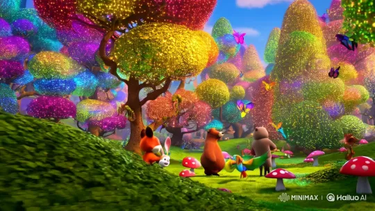 Magical Forest Morning with Joyful Animals and Enchanting Details – AI Generated Video | Hailuo AI