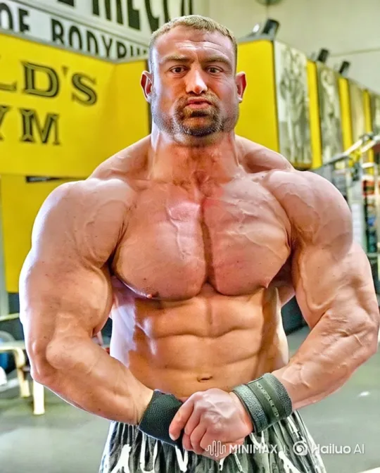 Bodybuilder Transformed into Stone Statue in Gym Setting – AI Generated Video | Hailuo AI