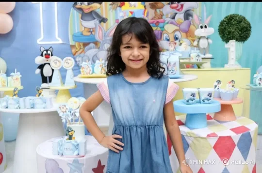 Joyful Girl Celebrates Looney Tunes Birthday – AI Generated Video | Hailuo AI