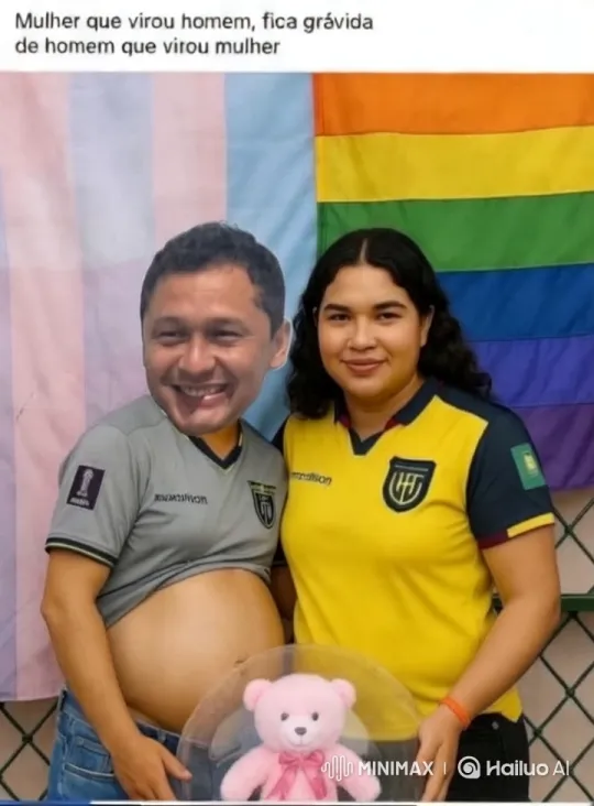 Transgender Couple Celebrates Pregnancy with Pride Flags – AI Generated Video | Hailuo AI