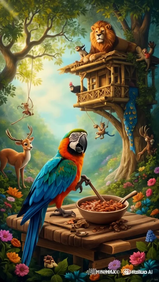 Animals in a Lush Forest with Vivid Camera Movements – AI Generated Video | Hailuo AI