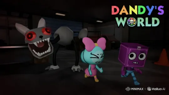Robotic Dog Pursues Characters in Ominous Warehouse Chase – AI Generated Video | Hailuo AI