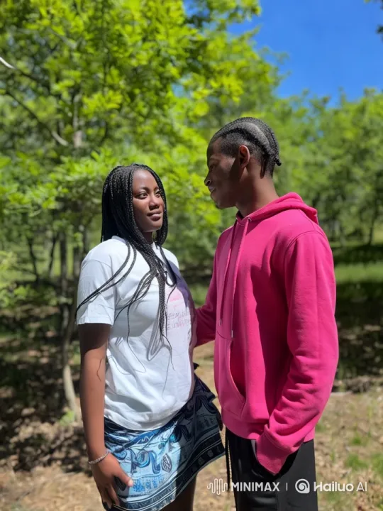 Romantic Couple Kisses in Serene Forest Setting – AI Generated Video | Hailuo AI