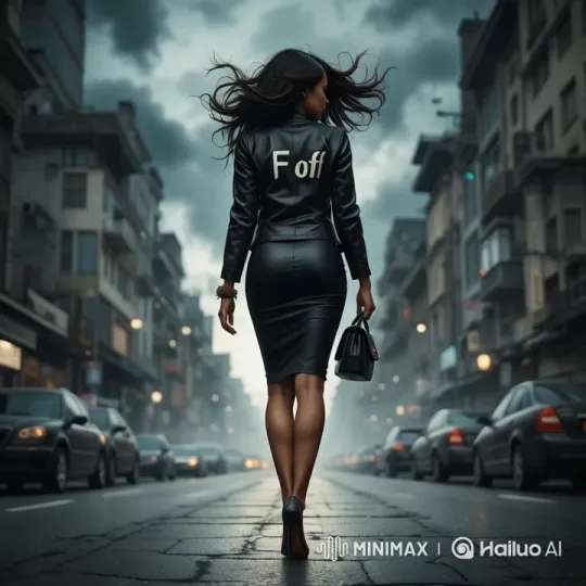 Confident Woman Leaves Problems Behind in Urban Journey – AI Generated Video | Hailuo AI