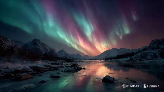 Aurora-illuminated Tundra Panorama: Serene Night Magic – AI Generated Video | Hailuo AI
