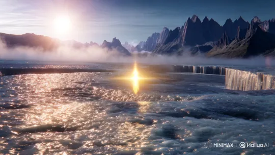 Cosmic Birth: Divine Presence Amidst Primordial Chaos – AI Generated Video | Hailuo AI