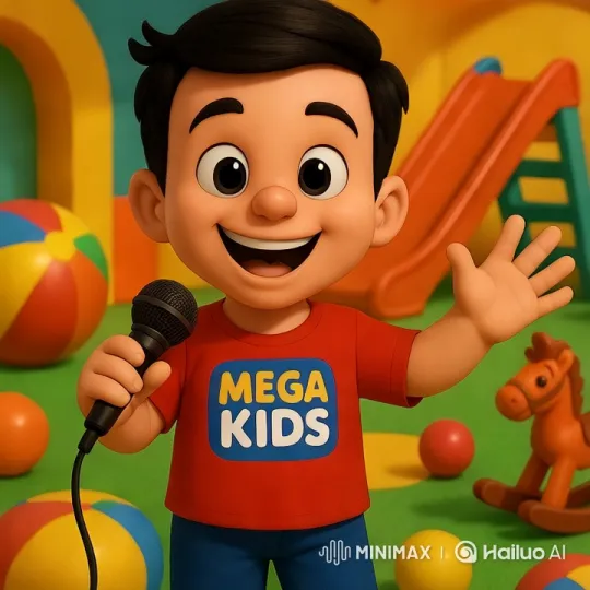 Child in Playroom With Microphone, Vibrant Setting – AI Generated Video | Hailuo AI