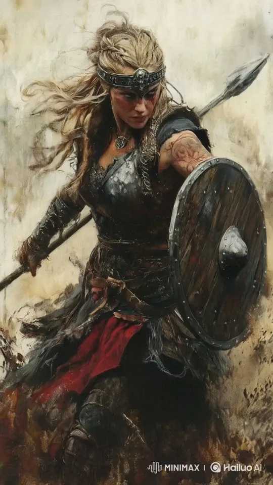 Viking Warrior Battling on a Chaotic Battlefield – AI Generated Video | Hailuo AI