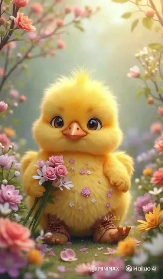 Fluffy Bird Dances and Sings in Enchanting Garden – AI Generated Video | Hailuo AI