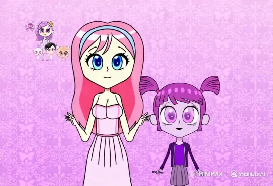Joyful Mother's Day Celebration with Pink-Haired Woman and Girl – AI Generated Video | Hailuo AI