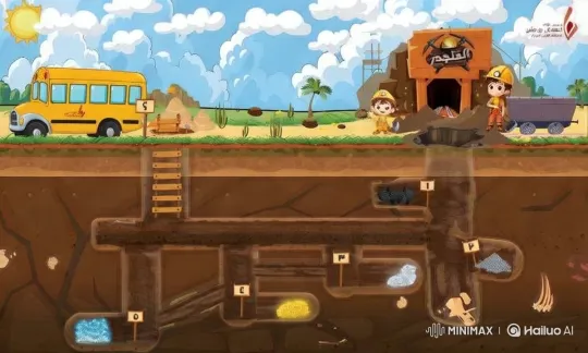 Aesthetic Exploration of Mining Site with Children and School Bus – AI Generated Video | Hailuo AI