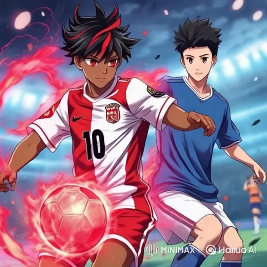 Fiery Soccer Scene with Dynamic Protagonist – AI Generated Video | Hailuo AI