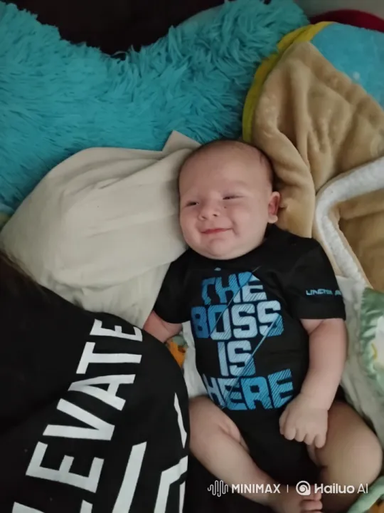 Baby in 'THE BOSS IS HERE' Onesie Mimics Boxing – AI Generated Video | Hailuo AI