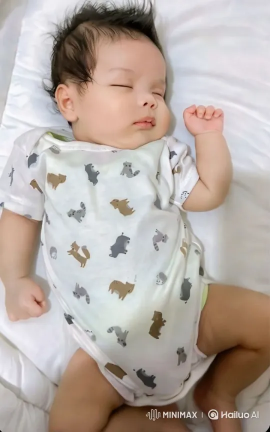 Baby Dances Joyfully in Animal Print Onesie – AI Generated Video | Hailuo AI