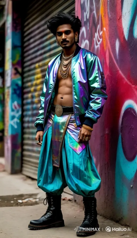 Vibrant Fashion Statement in Urban Setting – AI Generated Video | Hailuo AI