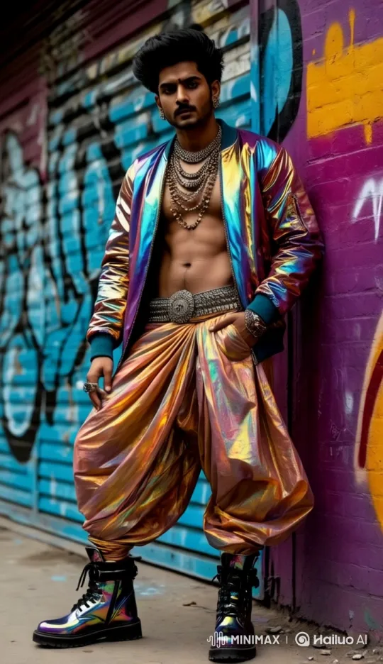 Vibrant Dancer Showcases Fashion Amidst Graffiti Art – AI Generated Video | Hailuo AI