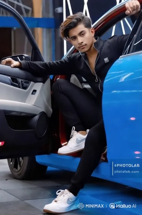 Stylish Man Exits Luxurious Car in Modern Setting – AI Generated Video | Hailuo AI