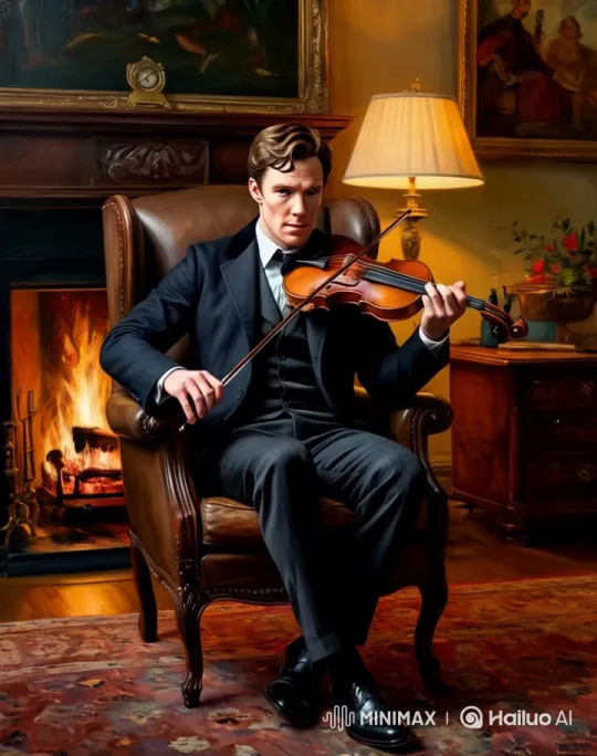 Elegant Violinist in Cozy, Sophisticated Setting – AI Generated Video | Hailuo AI
