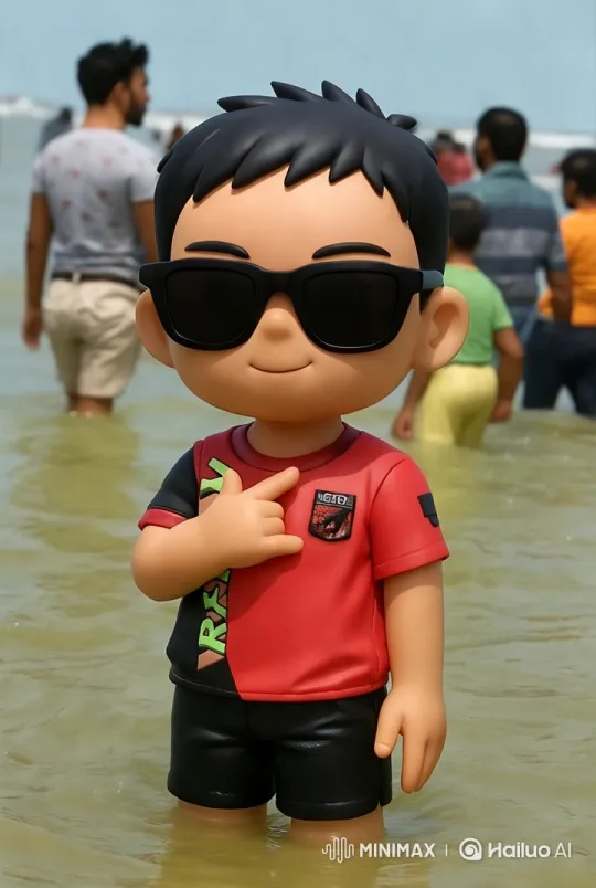 Cartoon Boy Dancing at the Beach – AI Generated Video | Hailuo AI