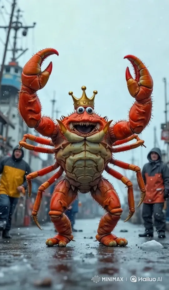 Alaskan King Crab: A Royal Comedy on Ice – AI Generated Video | Hailuo AI
