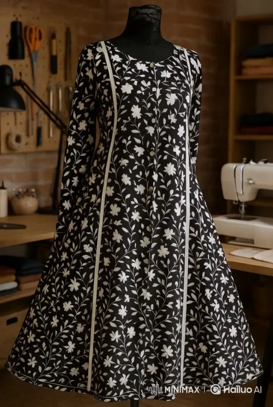 Artisan Crafting a Floral Black Dress – AI Generated Video | Hailuo AI