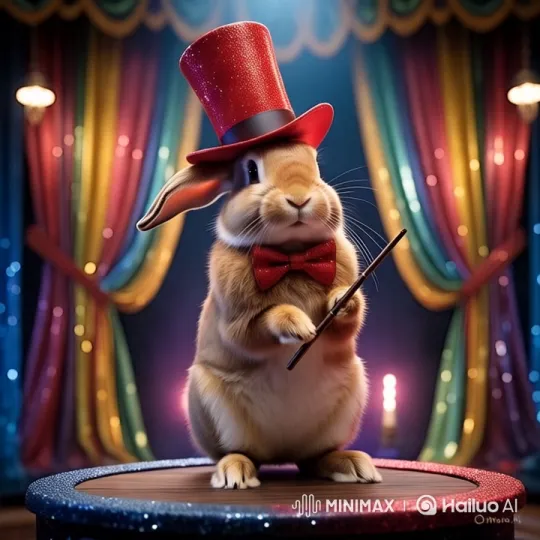 Magical Rabbit Prepares for Performance on Grand Stage – AI Generated Video | Hailuo AI