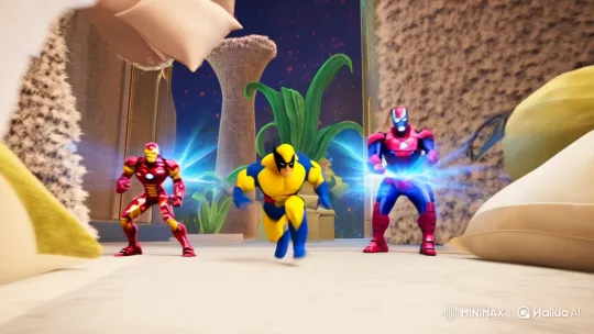 Tiny Superheroes Battle Giant Pillows in Epic Showdown – AI Generated Video | Hailuo AI