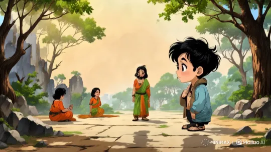 Village Children Embrace Newcomer, Celebrate Friendship – AI Generated Video | Hailuo AI