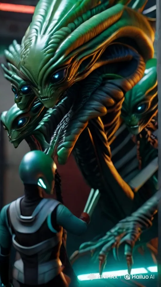 Futuristic Showdown: Humanoid vs. Multi-Headed Alien – AI Generated Video | Hailuo AI