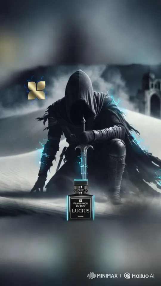 Mysterious Figure in Desert with Enchanting Perfume Bottle – AI Generated Video | Hailuo AI
