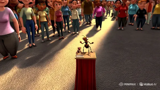 Ant Preacher in Urban Wonderland – AI Generated Video | Hailuo AI