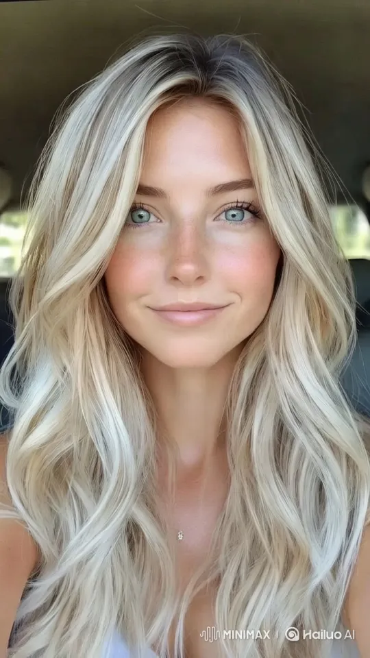 Beach Beauty: Serene Coastal Scene with Swaying Blonde Hair – AI Generated Video | Hailuo AI