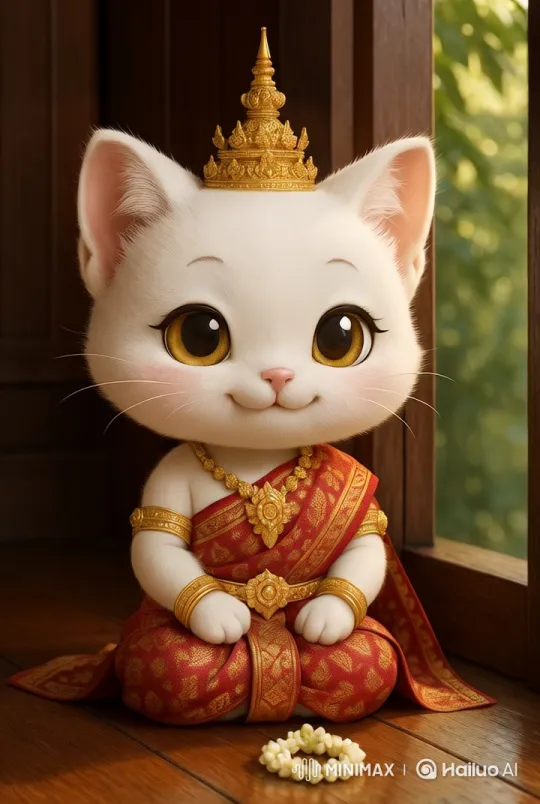 Thai-Inspired Chibi Cat in Live2D Animation – AI Generated Video | Hailuo AI
