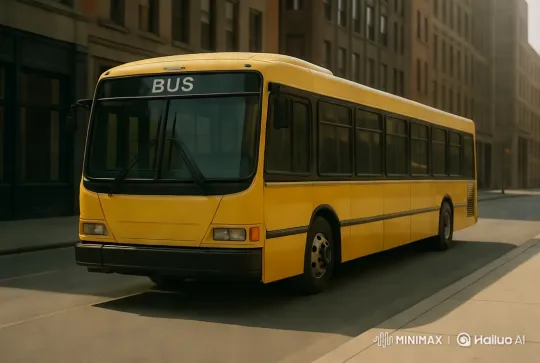 Ultra-Realistic City Bus Melts on Urban Street – AI Generated Video | Hailuo AI