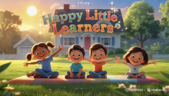 Happy Little Learners: Joyful Morning at Cozy House – AI Generated Video | Hailuo AI