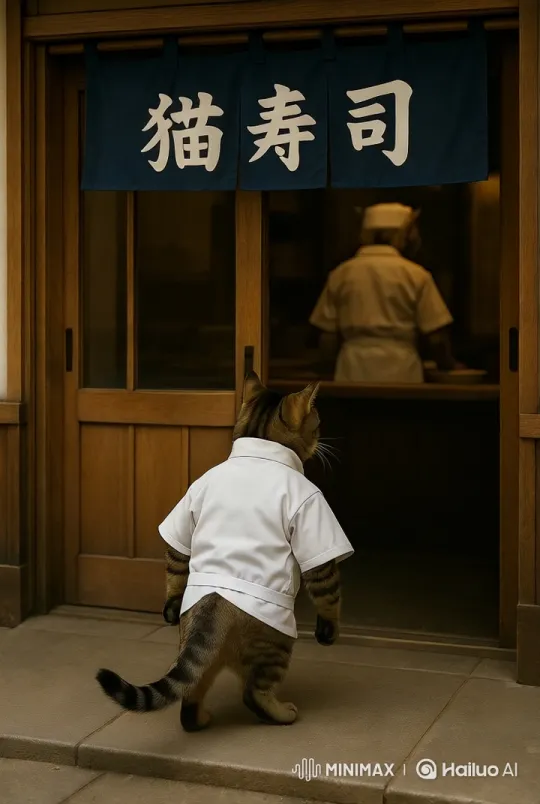 Tabby Cat Chef Enters 'Neko Sushi' – AI Generated Video | Hailuo AI